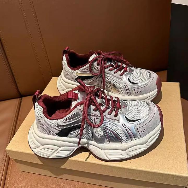 复古加绒老爹鞋女2025秋冬新款厚底轻便超火百搭显脚小休闲运动鞋