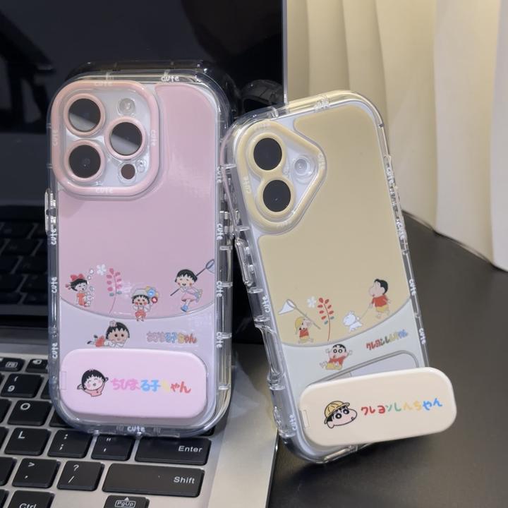 欢乐小新透明泡芙适用苹果16promax手机壳oppo华为荣耀vivo小米