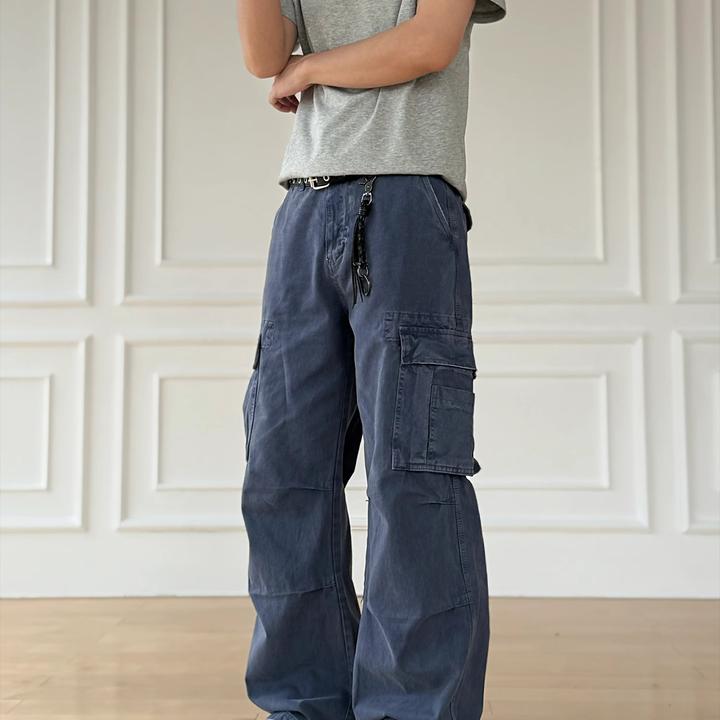 BINXLAN【法工蓝cargo】cleanfit春夏直筒男女cargo裤子工装裤