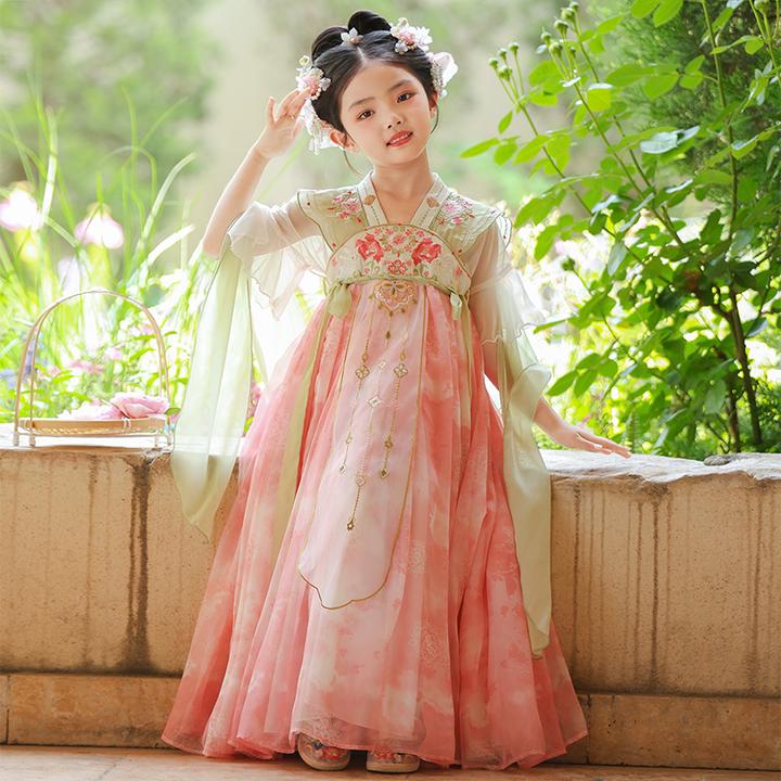 SL3385女童汉服连衣裙童装公主裙春夏新款古装女孩春装古风裙子夏