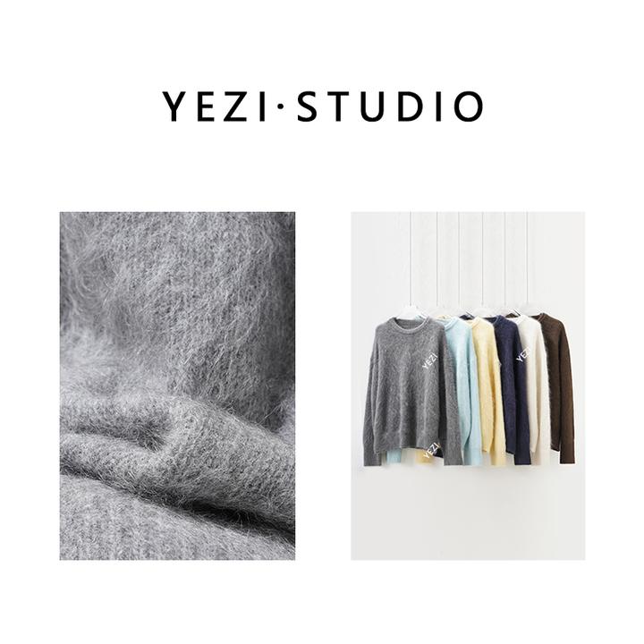 【童话镇】重工380g朦胧油画感羊.毛拉绒圆领毛衣25418030