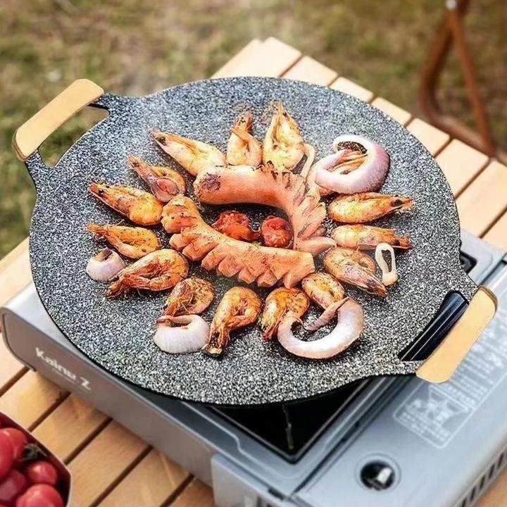 烤肉盘家用户外麦饭石卡式炉烧户外烤肉锅韩式铁板烧电磁炉煎烤盘