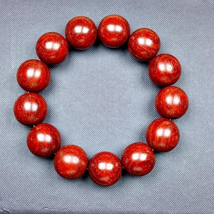 无胶无蜡印度小叶紫檀1.8鸡血红二膘泥料多金星高油密老料文玩