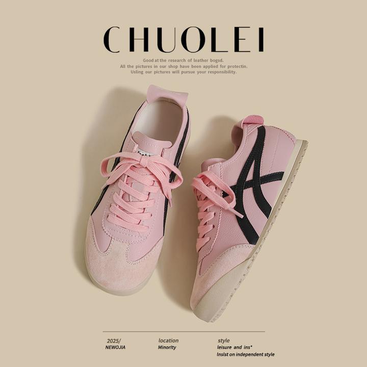 德训鞋通用阿甘鞋2025夏季新款流行鞋子甜美芭蕾风浅粉色柔软底经