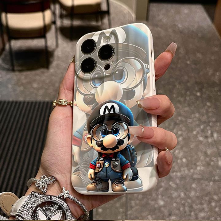 超级马里奥适用iphone16苹果17pro手机壳14plus褶皱14磨砂12软13