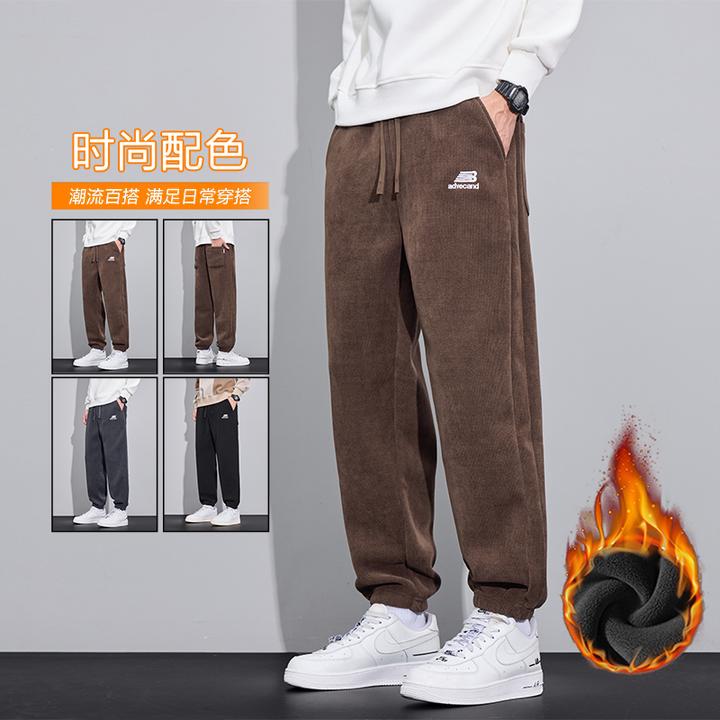 男士秋装男款2025新款爆款加绒卫裤男款宽松运动裤休闲裤男装直播