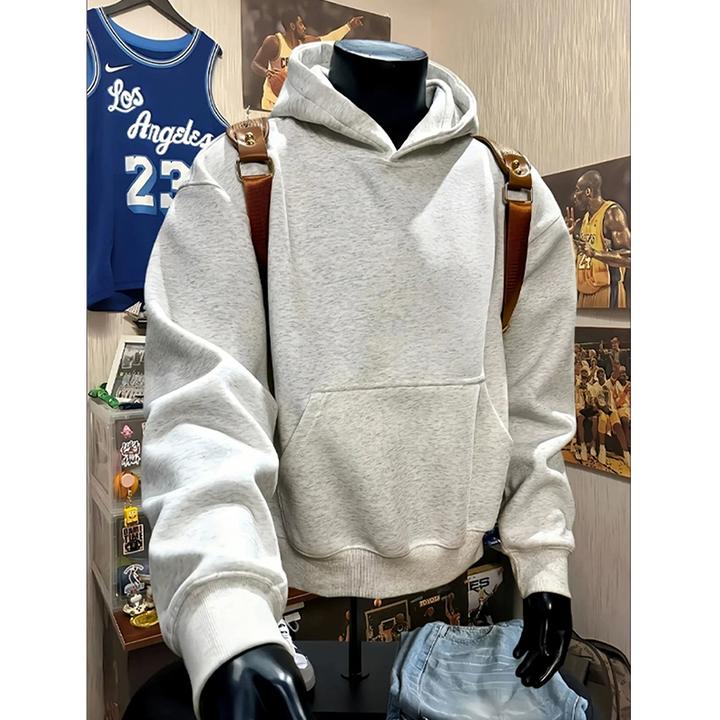 正肩短款卫衣男款秋季cleanfit美式重磅硬挺连帽外套boxy内搭帽衫