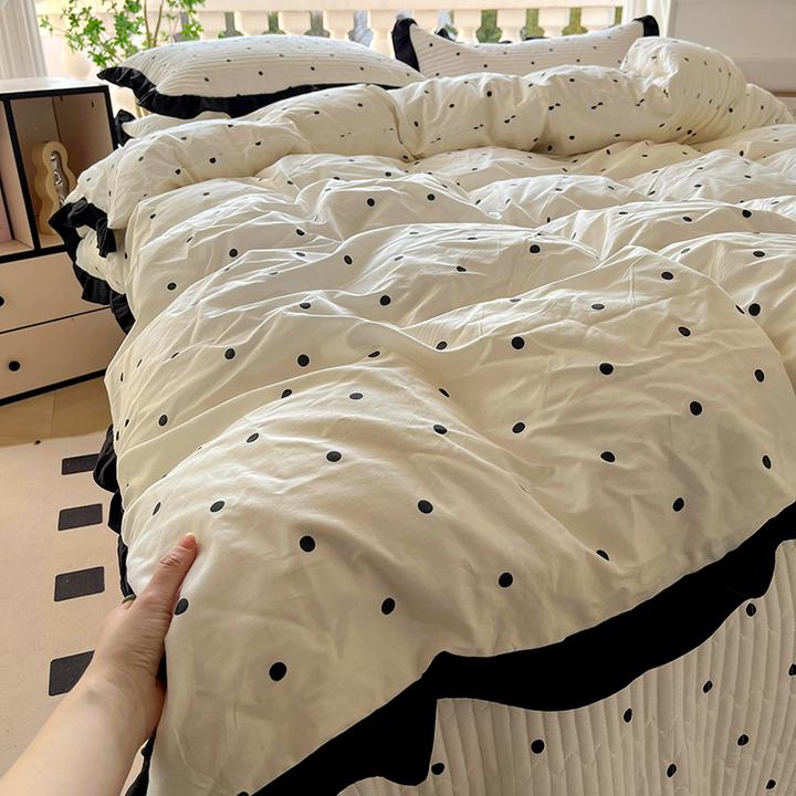 新款蝴蝶结全棉夹棉四季通用床盖款公主风防滑单床盖三件套四件套