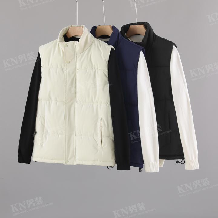 美式基础款纯色立领坎肩棉马甲男款冬季外穿保暖加厚百搭休闲上衣