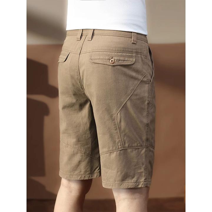 Leekody香港高端纯棉休闲短裤男款夏季薄款修身直筒商务休闲5分裤