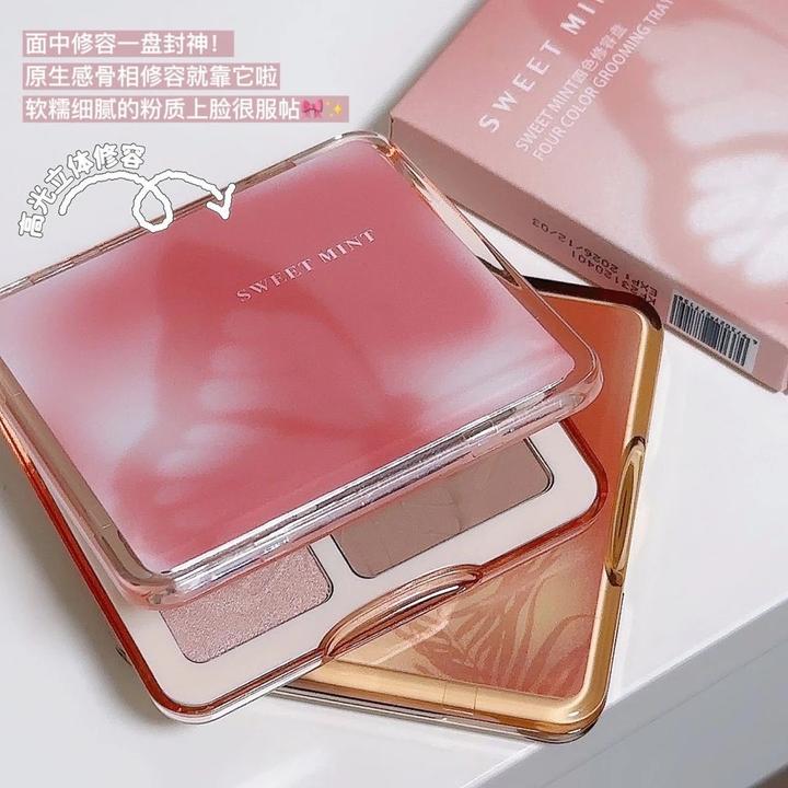 修容盘高光一体盘四色修饰侧影鼻影三合一提亮立体修容新手推荐