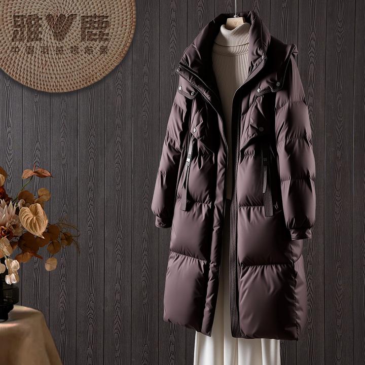 雅鹿专柜品质新款冬季女士时尚气质保暖户外中长款休闲羽绒服