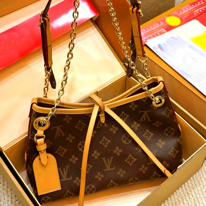 香港正品lvey新款真皮女包中古时尚链条托特包单肩斜挎手提通勤包