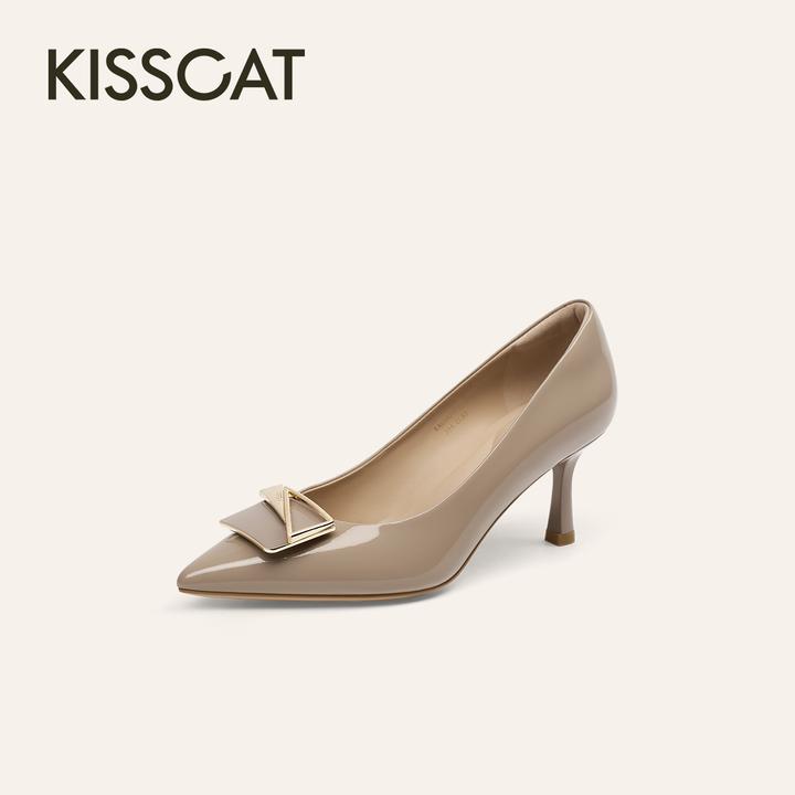 【商场同款】接吻猫2025年春季舒适通勤时尚尖头浅口单鞋KA65121-15