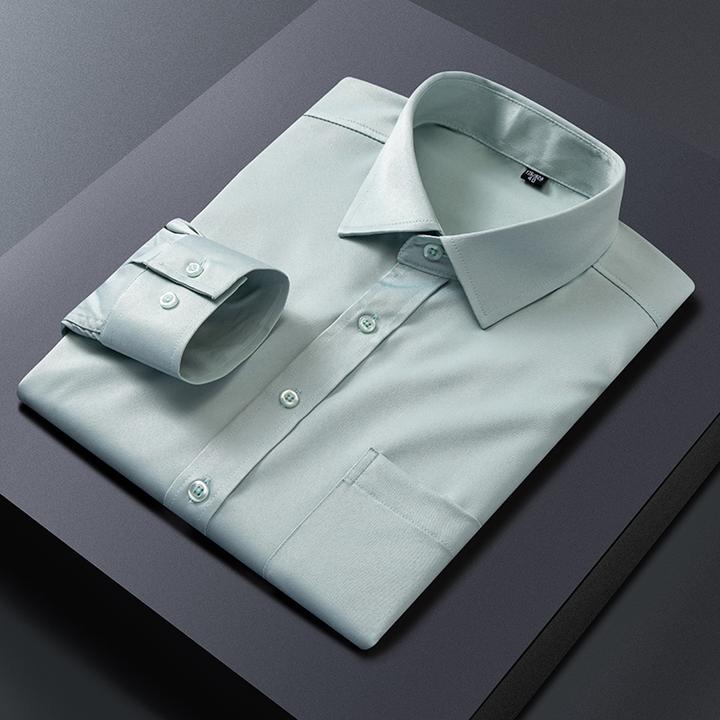 男士长袖衬衫时尚色牛仔秋春秋季百搭休闲款