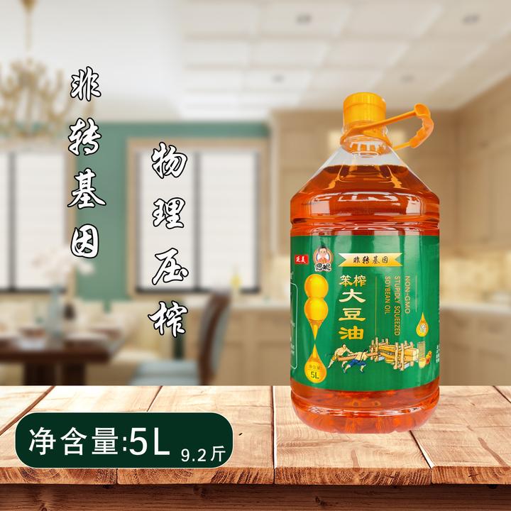 延边恩妮东北大豆油黄莺的非转基因物理压榨食用油5L/9.2斤装起