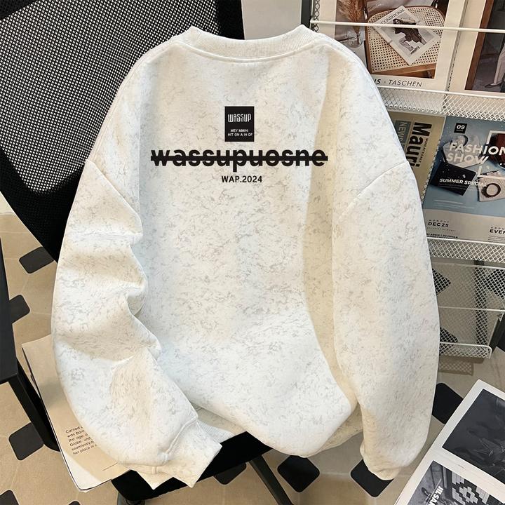 WASSUP UOSNE重磅无帽卫衣男秋季新款boxy百搭潮流短宽挺阔上衣服