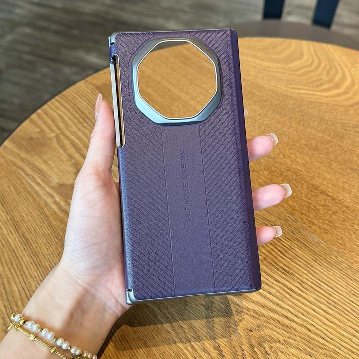 适用华为mateXTs非凡大师手机壳新款压纹双中轴保护XT素皮外壳