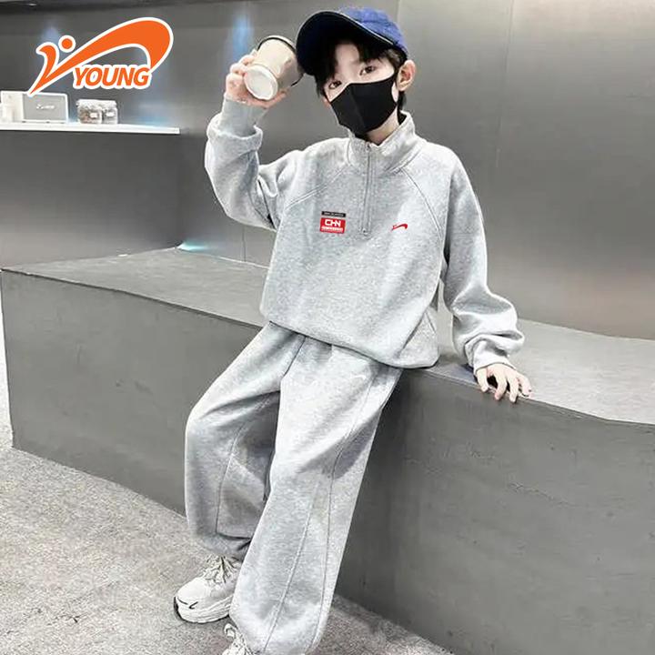 贵人鸟亲肤柔软拉链半开衫宽松卫衣卫裤ZK75391678/2614