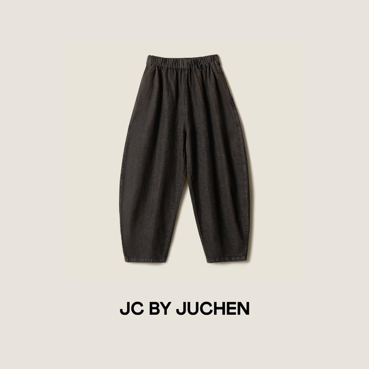 “腰果裤”日式重工水洗无弹弧形立裁松紧腰休闲牛仔裤 FW205001-87