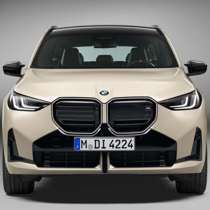 适用宝马ix3 改装X3M前中网进气格栅横条中网粘贴替换曜夜黑武士