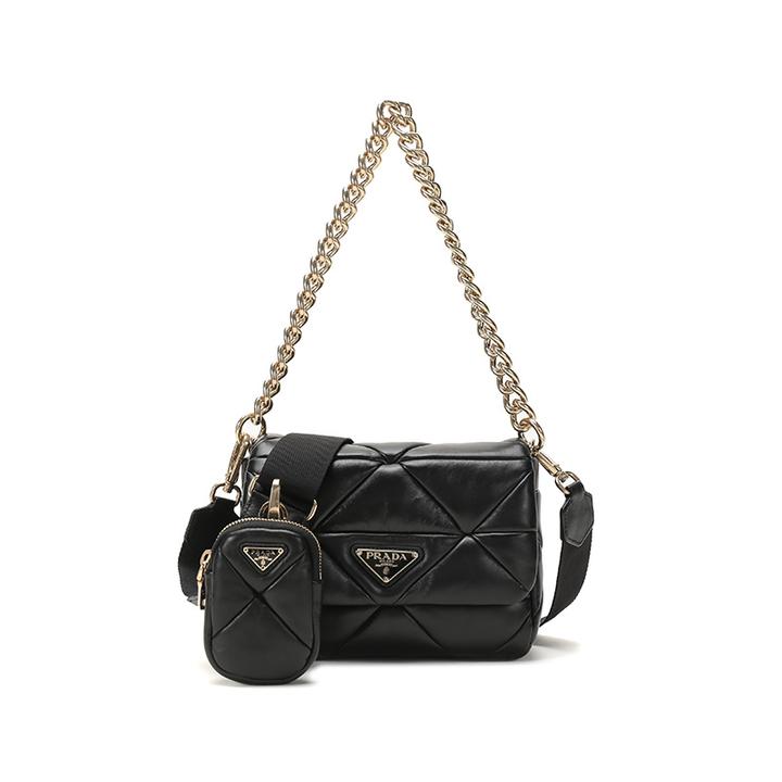 未使用 Prada/普拉达 女士仿古手提单肩包挂饰零钱包 1BD292 2DMO