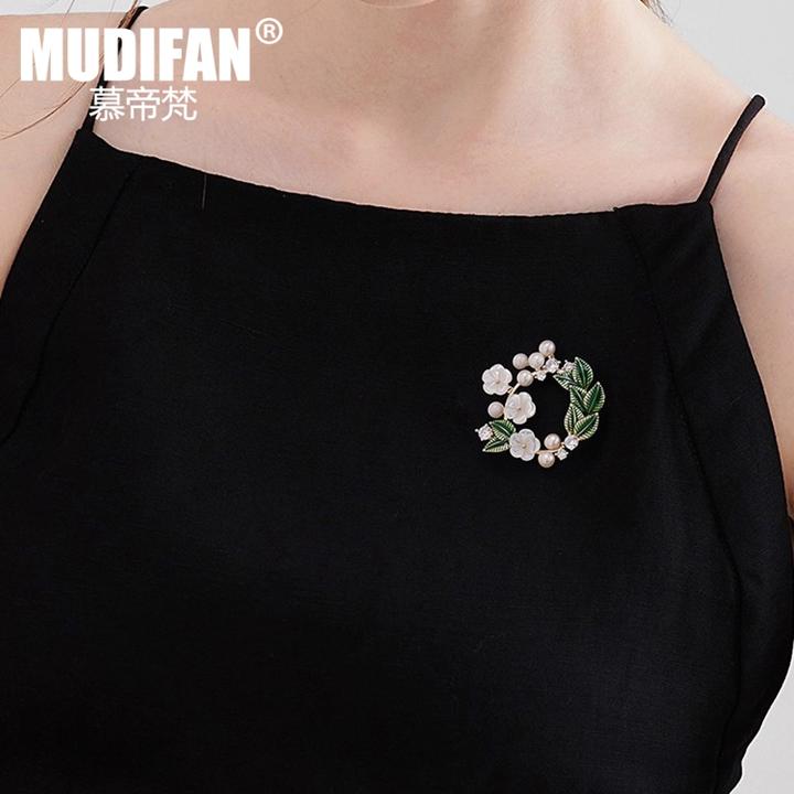 慕帝梵 合金胸针 栀子花胸针高档女轻奢高级感胸花别针教师节礼物