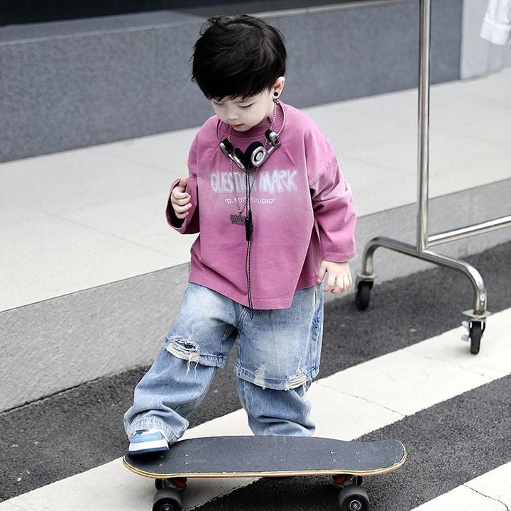 新品巴拉巴拉童装2025春秋季新款韩版粉色渐变打底衫时尚个性假两