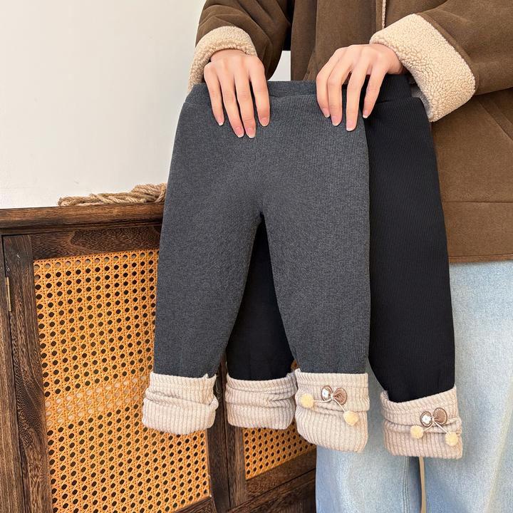 【一条过冬】儿童冬款加棉堆堆袜棉裤打底裤女童小樱桃宝宝长裤女宝