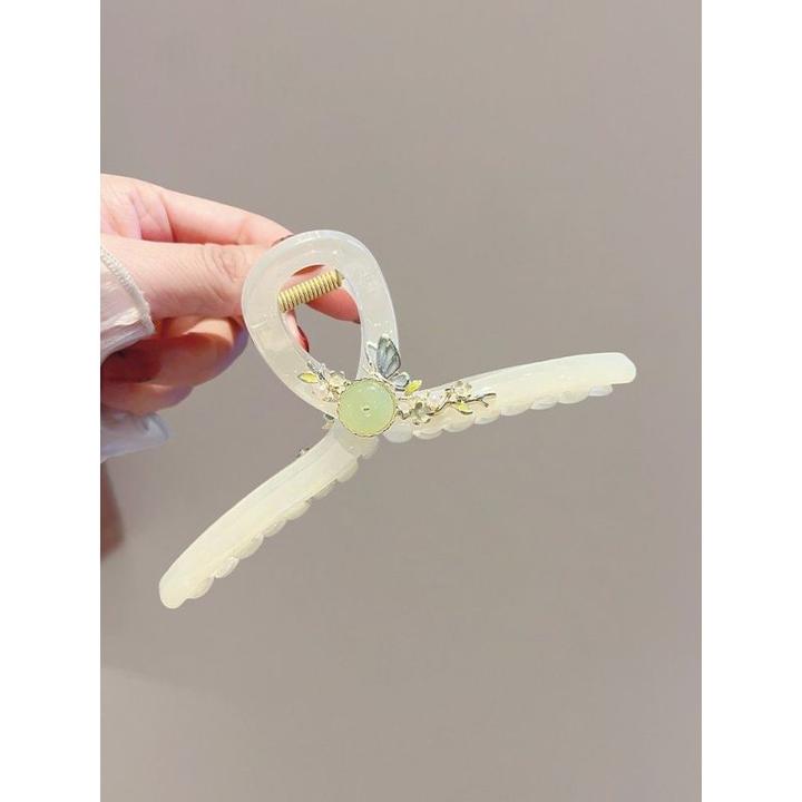 2025新款国风亚克力珍珠抓夹女高级感后脑勺盘发夹水钻气质鲨鱼夹