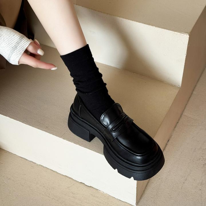 【万象撤柜】浅口厚底单鞋女2025新款夏秋季配裙子乐福玛丽珍小皮鞋
