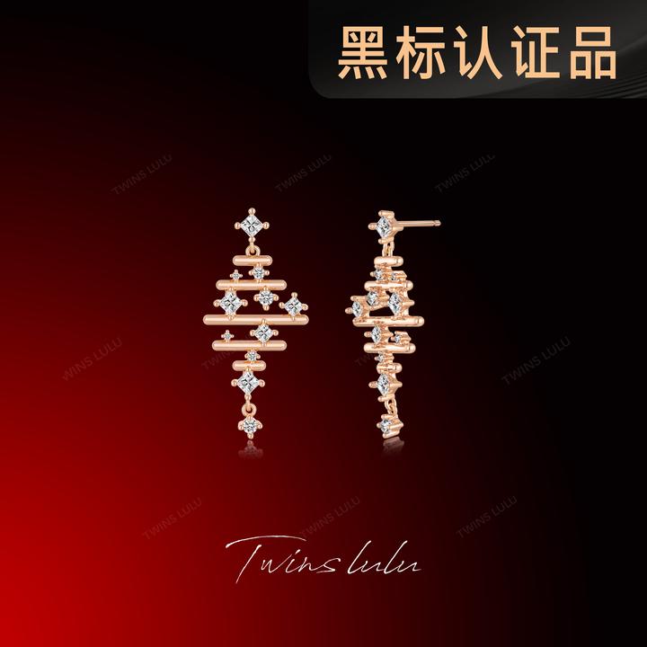 TWINS LULU镀K金秋上新设计感小众首饰女款时尚鱼骨耳环TSL2410