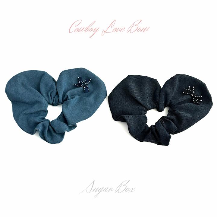 SugarBox高级感牛仔大肠圈链条蝴蝶结大肠圈新款方巾头绳马尾发饰