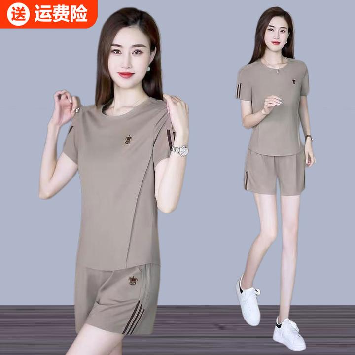 【一整套】2025新款夏季女士宽松时尚短裤套装休闲运动洋气两件套