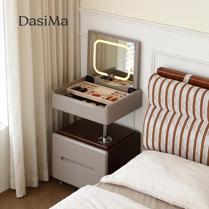 大司马法式复中古实木化妆桌小户型多功能旋转升降收纳一体梳妆柜