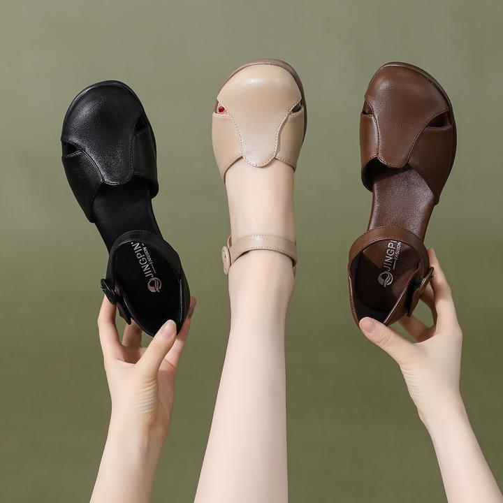 【Ciafoce纤芙森】605时尚百搭圆头低帮包头夏季镂空舒适女时装凉鞋