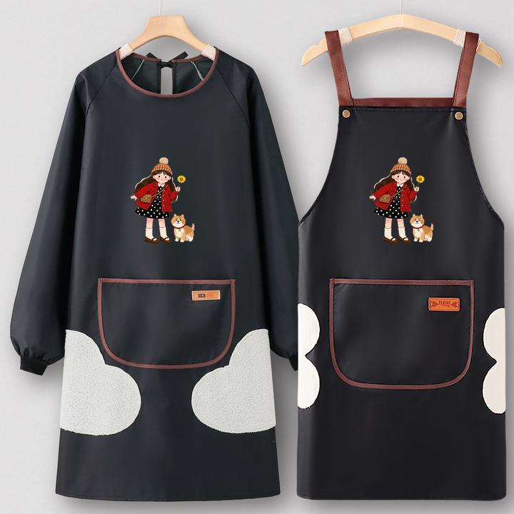 罩衣女新款便利店围裙定制厨房家用清洁工作服男上班专用防水防油