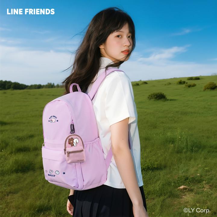 布朗熊LINE FRIENDS女生时尚大容量双肩包旅游外出轻便通勤背包女