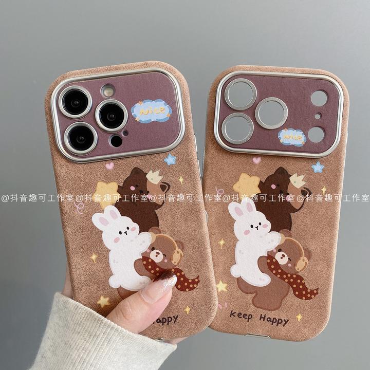 贴皮大视窗适用iphone17promax苹果16手机壳15/14/13/12/11星熊兔