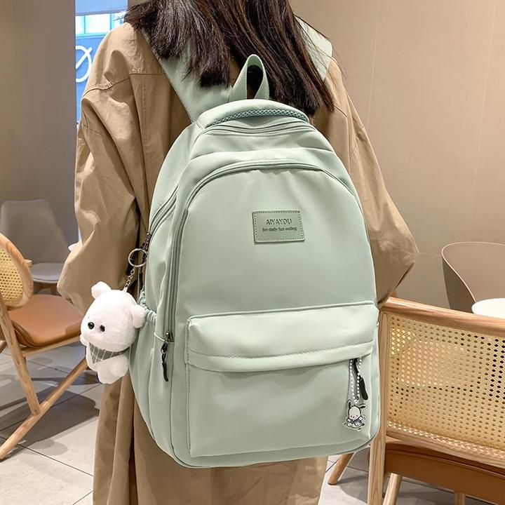 初中生书包女韩版高中大学生背包小清新简约双肩包2024新款电脑包