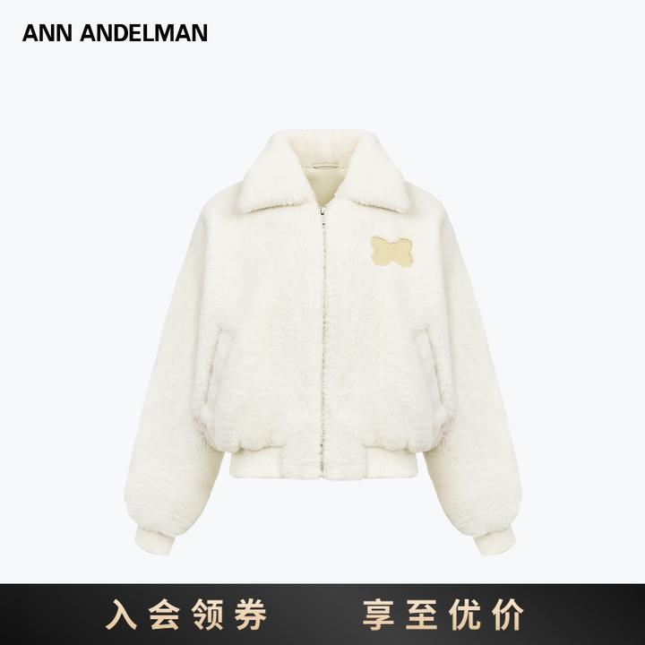 ANN ANDELMAN通勤风羊羔绒泰迪熊绒毛保暖夹克翻领短外套冬季新款