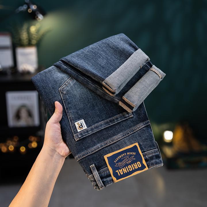 【舒适复古裤子】8835秋季厚款做旧潮流男牛仔裤弹力百搭直筒裤子男