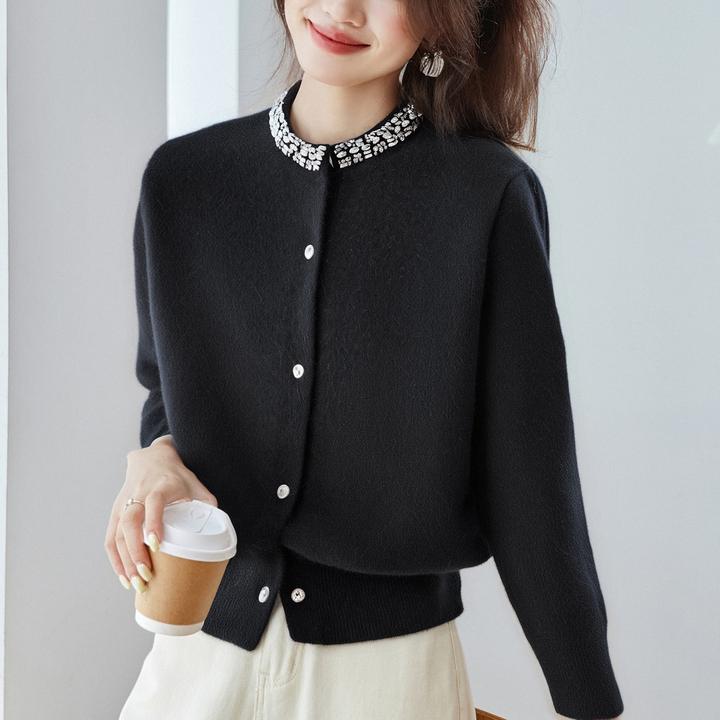 高级感秋装上衣女外搭针织开衫漂亮减龄洋气短款毛衣外套2025新款