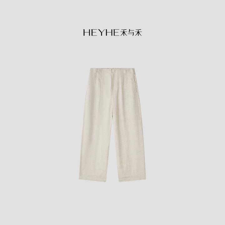 小禾【老钱裤】莱赛尔亚麻休闲百搭宽松垂感直筒弯刀阔腿裤