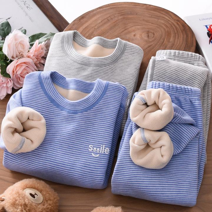 男童秋衣秋裤套装冬季2025男孩加厚奥粒绒中大儿童装德绒保暖内衣