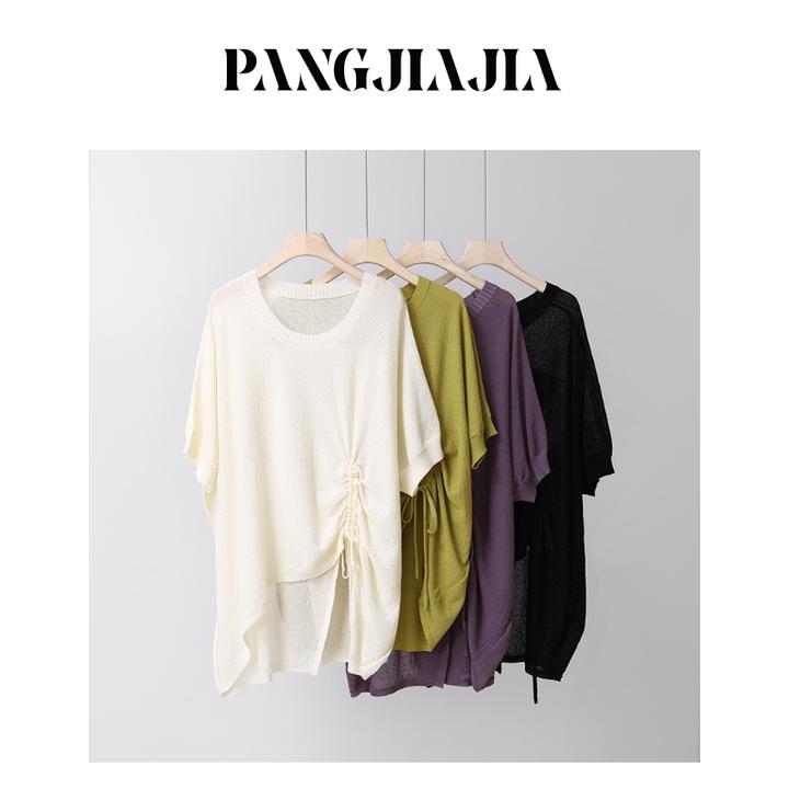 【胖佳佳】现货~莫奈之夏 短袖针织衫夏季设计感显瘦T恤H625Z07069