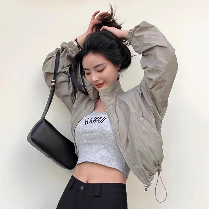 轻薄短款小个子防晒衣女款2025夏季新款欧货立领户外防晒服薄外套