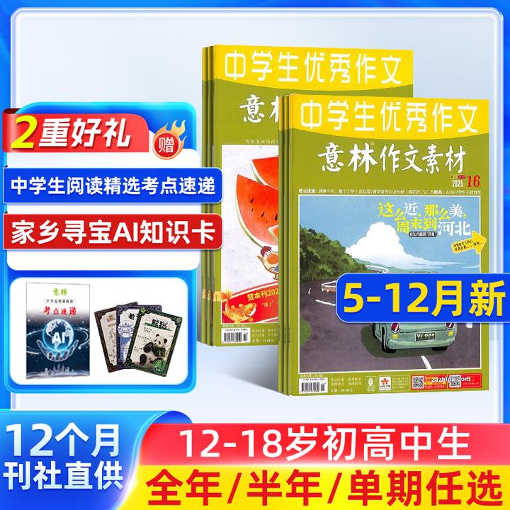 意林作文素材杂志2025半年/全年订阅初高中考试语文期刊杂志铺