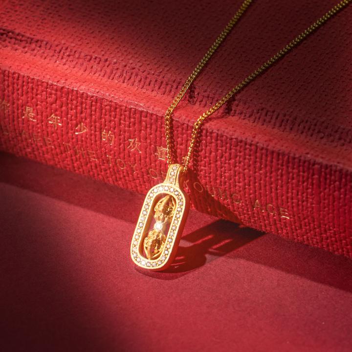 坠链均925银锆石 金刚杵锁骨链新中式国风气质女士款精致项链吊坠