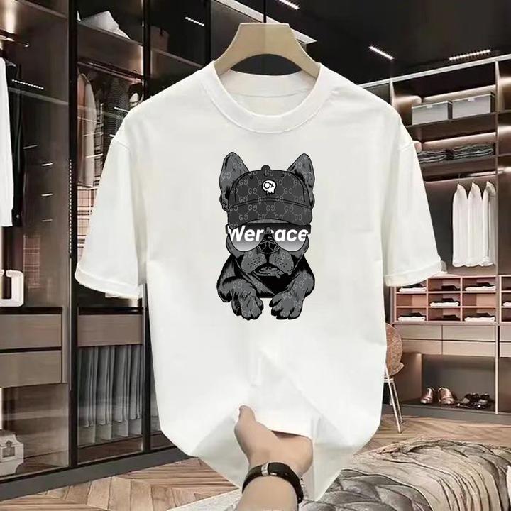 夏季新款潮牌宽松圆领短袖T恤男装2025ins风痞帅上衣体恤衫